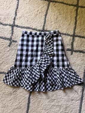 J. Crew Gingham Wrap Mini Skirt